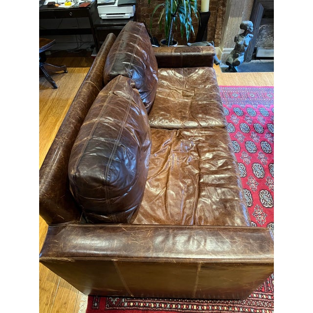Restoration Hardware Maxwell Leather Sofa Chairish