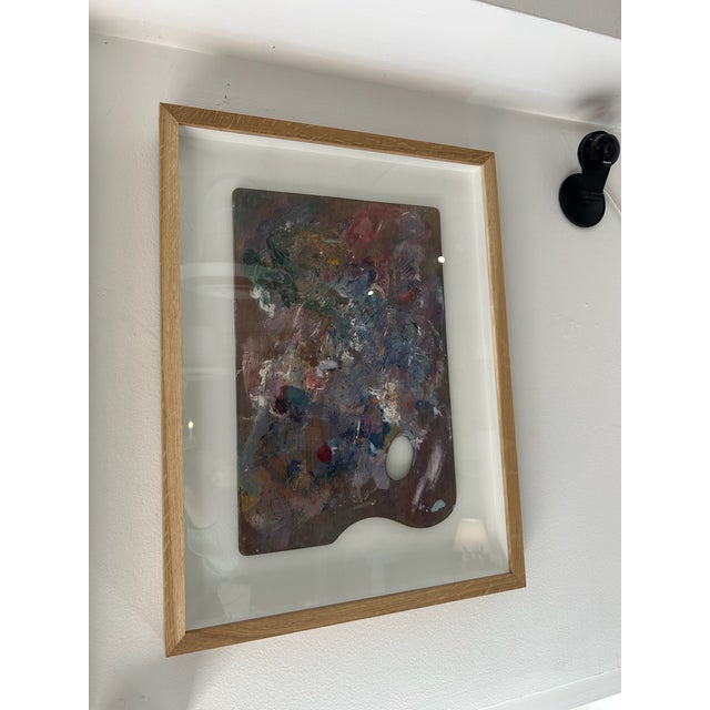 Contemporary Late 20th Century Paint Palette Magentas in Float White Oak Frame For Sale - Image 3 of 10