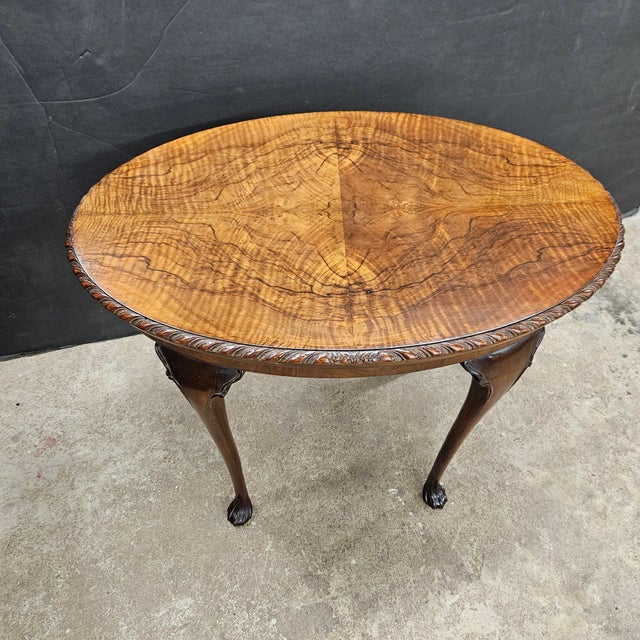 1910s Early 20th Century Walnut Queen Anne Oval Convertible Game Table With Cabriole Legs For Sale - Image 5 of 18