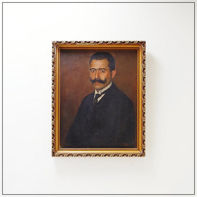 Max Moreau, Portrait of an Ancestor, 1924, Oil on Canvas For Sale - Image 14 of 14