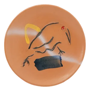 Ceramic Kiwi Landscape Plate by Sergio Dangelo for Mazzotti Albisola, 1980s