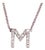 Diamond Letter "M" Pendant Necklace 14k Gold 0.19 TCW Certified For Sale