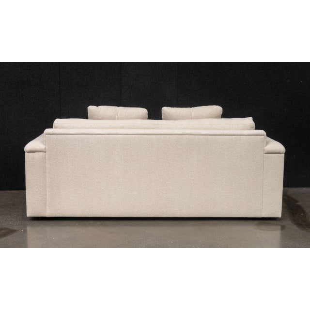 Textile J. Robert Scott Three-Seat Beige Upholstered Sofa For Sale - Image 7 of 8