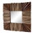 Handcrafted Brown Wooden Driftwood Square Wall Mirror For Sale