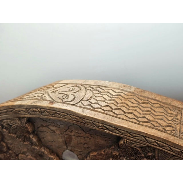 Vintage Carved Bas-Relief Double-Sided Story Board, Palau, 1950s For Sale - Image 3 of 12