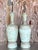 Vintage Boho Greek Key Matte Glazed Ceramic Lamps - a Pair For Sale - Image 4 of 8