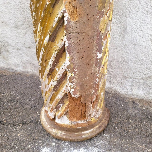 Gilded and Carved Wooden Columns, 1600s, Set of 2 For Sale - Image 15 of 18