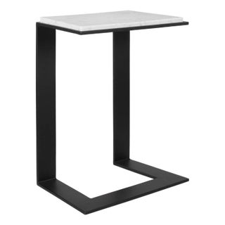Kenora White Marble Accent Table For Sale