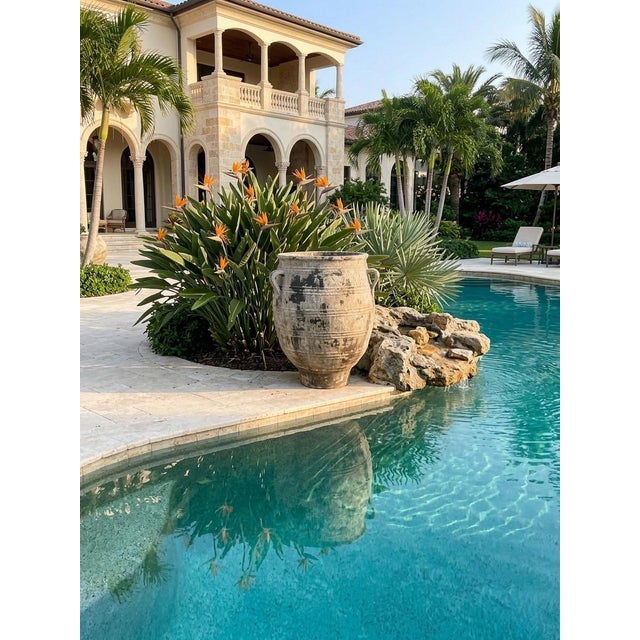 Vintage Hand-Thrown Mediterranean Terracotta Garden Urn For Sale - Image 11 of 12