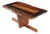 Custom Made Lived Edge Heart of Pine Slab Coffee Table on Modern Wood Base For Sale