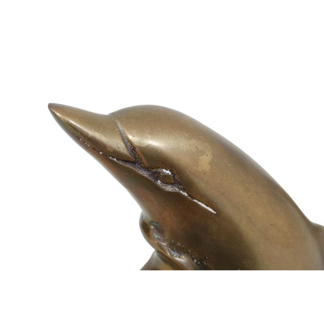 Mid 20th Century Brass Dolphin Bookends - a Pair For Sale - Image 5 of 7