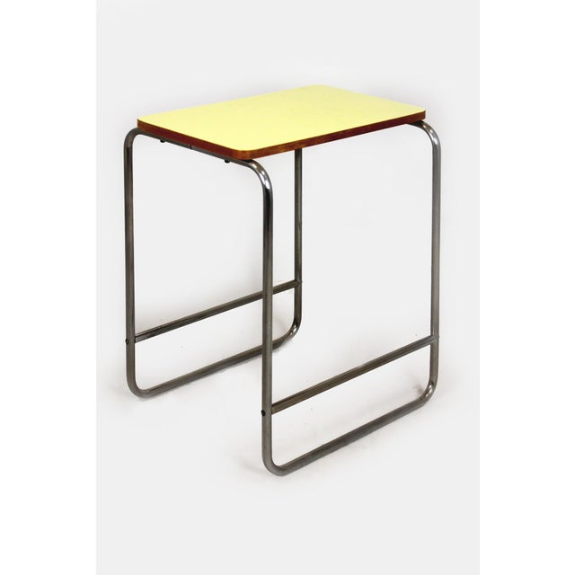 Bauhaus Tubular Steel Side Table, Czechoslovakia, 1940s For Sale - Image 16 of 16
