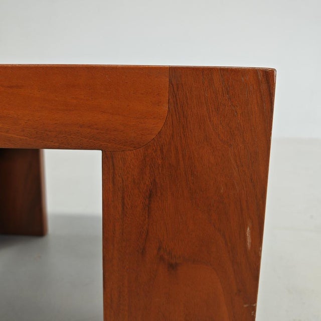 Small Square Walnut Coffee Table, 1970s For Sale - Image 15 of 16