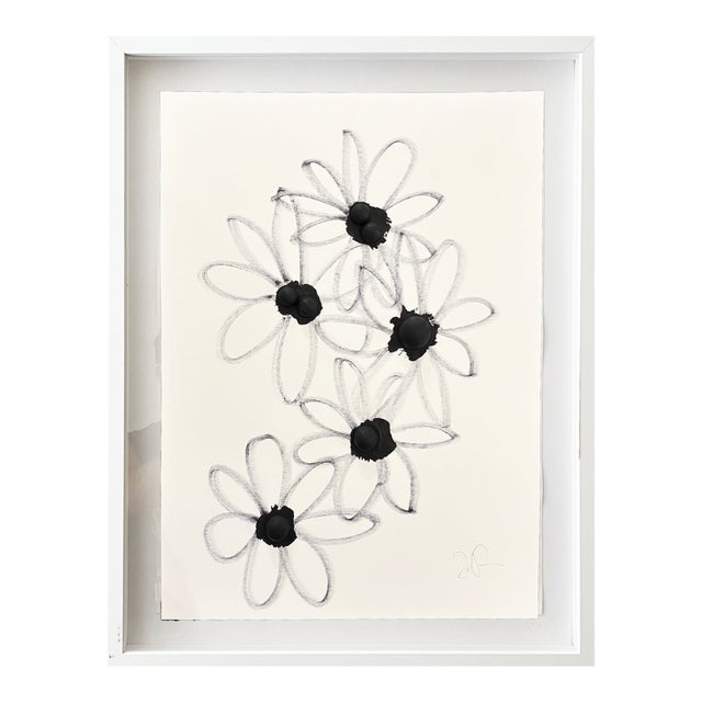 Minimalist Black & White Botanical Abstract, Framed by Jake Poser For Sale
