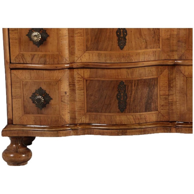 1900 - 1909 Small Antique Baroque Chest of Drawers in Walnut, 1900 For Sale - Image 5 of 18