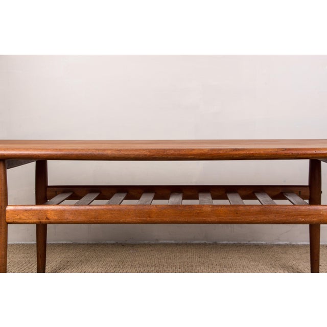 Grete Jalk Large Danish Teak Coffee Table with Two Levels by Grete Jalk for Glostrup Mobelfabrik., 1960s For Sale - Image 4 of 14