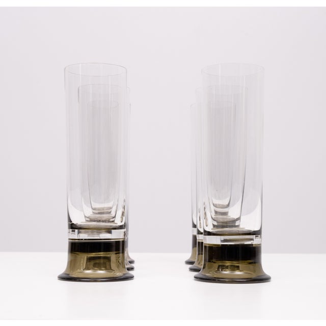 Smoked Glass Beer Glasses from Rosenthal, 1970s, Set of 6 For Sale - Image 6 of 8