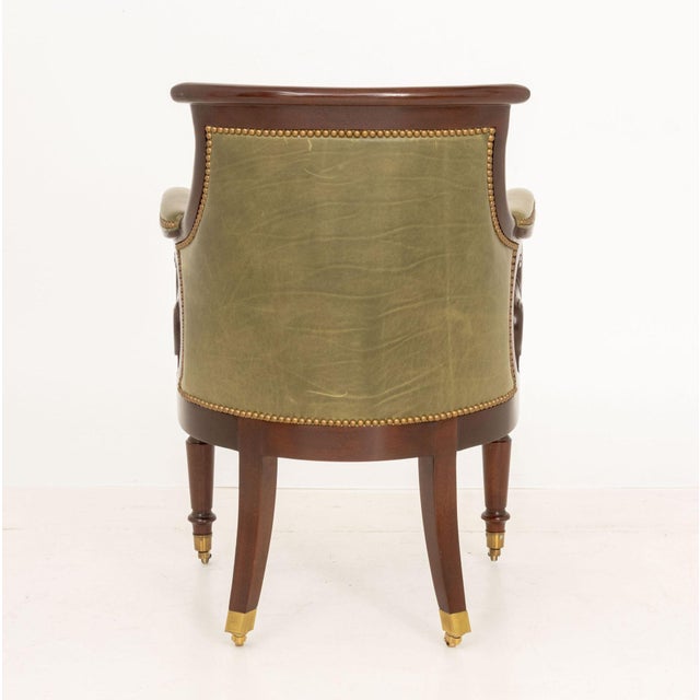 Wood Hancock & Moore Leather Upholstered Jockey Club Chair For Sale - Image 7 of 8