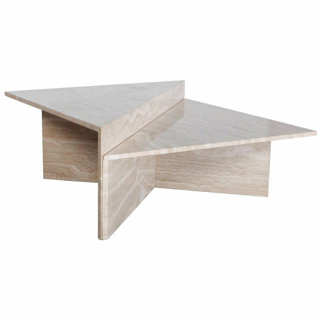 Two Piece Triangular Travertine Marble Coffee Table Chairish