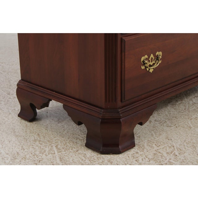 Ethan Allen Cherry Georgian Court Tall Chest on Chest For Sale - Image 9 of 15