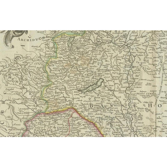 Paper Antique Map of the Kingdom of Hungary and Transylvania, 1780 For Sale - Image 7 of 10