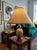 1970s Hollywood Regency Pineapple Table Lamp in Brass with Linen Shades from Maison Le Dauphin, France, 1970s For Sale - Image 5 of 18