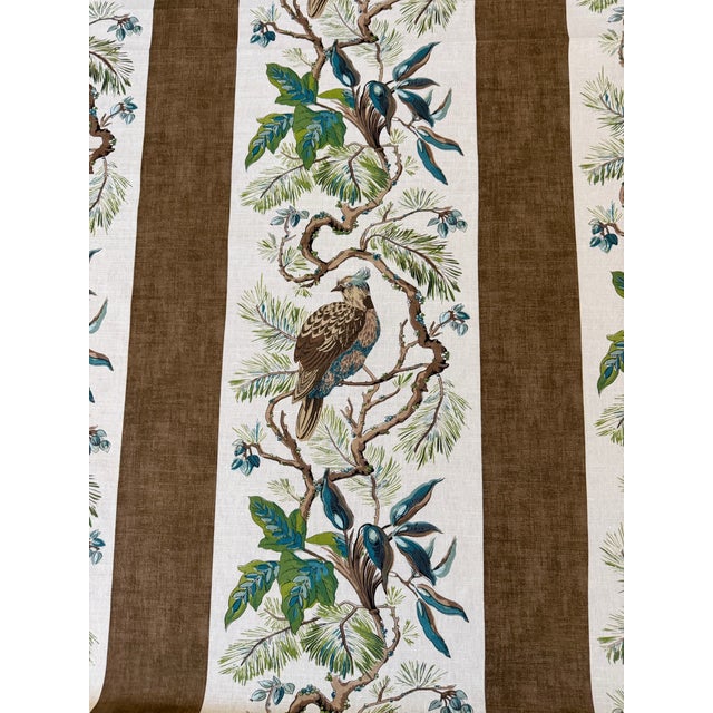 Thibaut Bird Branches Stripe Print Fabric Williamson Brown 1 6/8 Yards F910860 Brand Thibaut Fabric Book / Collection...