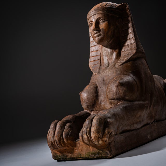 Terracotta Sphinxes, 20th Century, Set of 2 For Sale - Image 10 of 12
