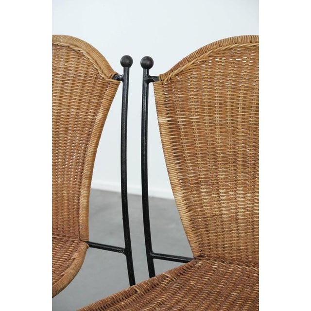 Black Vintage Dining Chairs with Cast Iron Frame from Frederick Weinberg, Set of 2 For Sale - Image 8 of 14