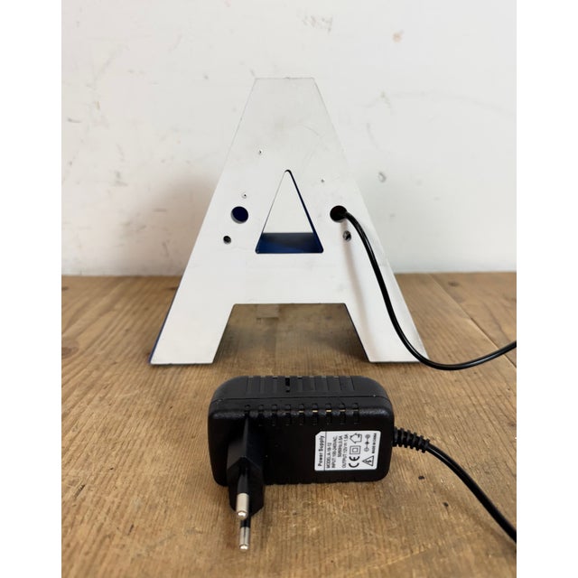 Vintage Blue Plastic Illuminated Letter A, 1970s For Sale - Image 10 of 15