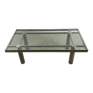 1970s Rectangular Steel and Glass Coffee Table by Tobia Scarpa for Knoll For Sale