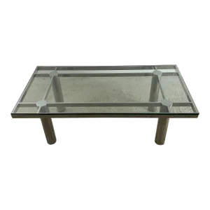 1970s Rectangular Steel and Glass Coffee Table by Tobia Scarpa for Knoll