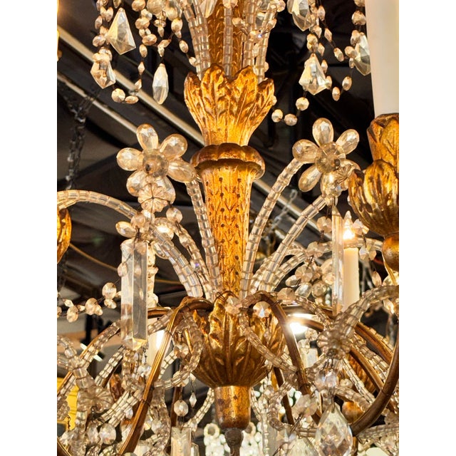 Traditional 19th Century Italian Giltwood and Crystal Chandelier For Sale - Image 3 of 5