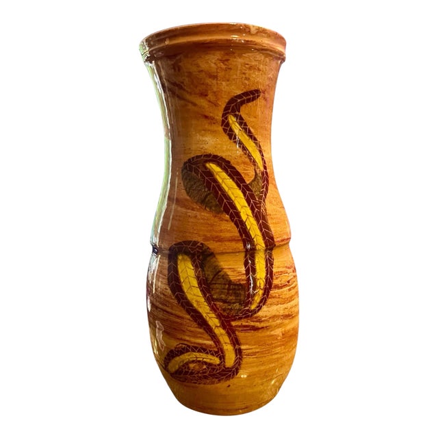 Ben Watford Snake Pottery Vase-1997-African American Nc Artist Signed Ceramic For Sale