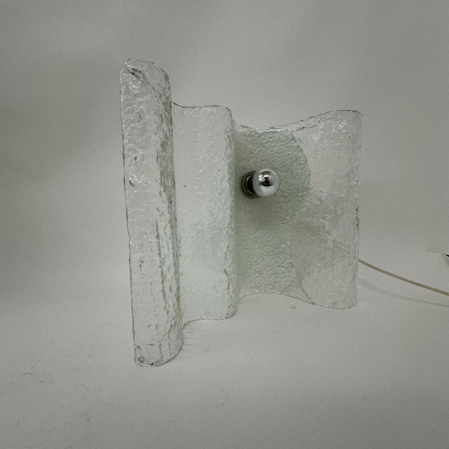 Wave Ice Glass Table Lamp from Kalmar, Germany, 1970s For Sale - Image 11 of 18