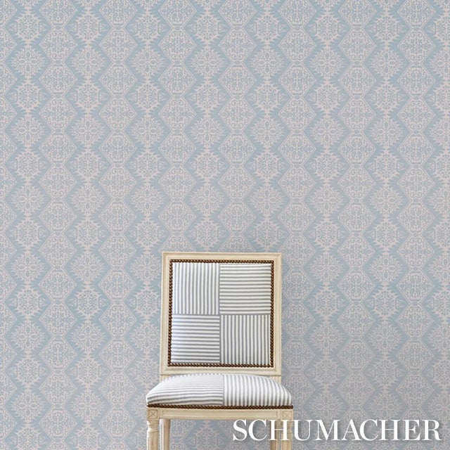 SAMPLE - Schumacher Berkeley Wallpaper In Hydrangea For Sale In New York - Image 6 of 6