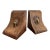 1980s English Regency Aged Leather Bookends With Ringed Lion Heads For Sale
