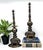Delightful pair of mid to late 20th century brass mantel ornaments in the form of traditional andirons. Each features a...