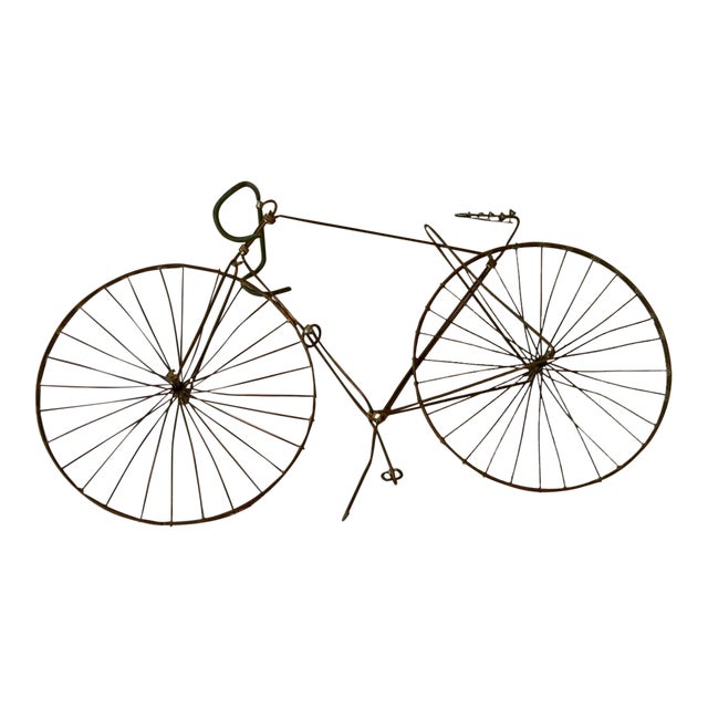 Late 20th Century Artist Made Metal Bicycle Sculpture For Sale