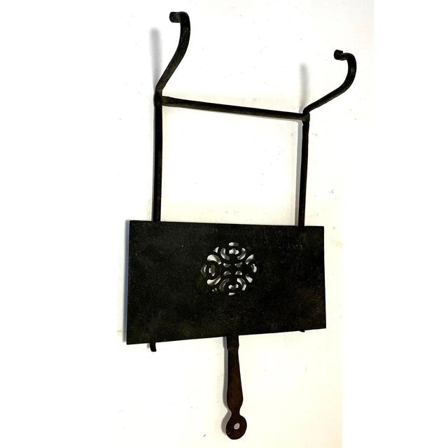 English Georgian Forged Iron Sliding and Hanging Fireplace Hearth Trivet For Sale - Image 10 of 12