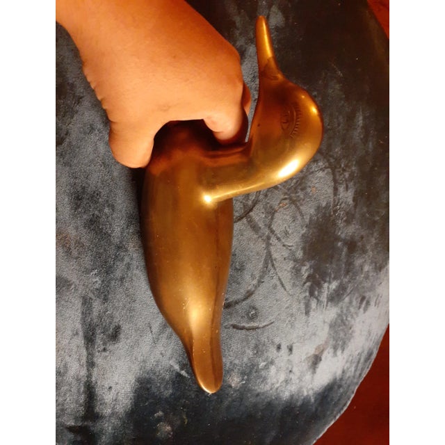 1970s Solid Brass Duck Figurine Made in India For Sale - Image 4 of 9