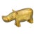 Mid 20th Century Handcrafted Americana Brass Hippo Figurine Accent For Sale
