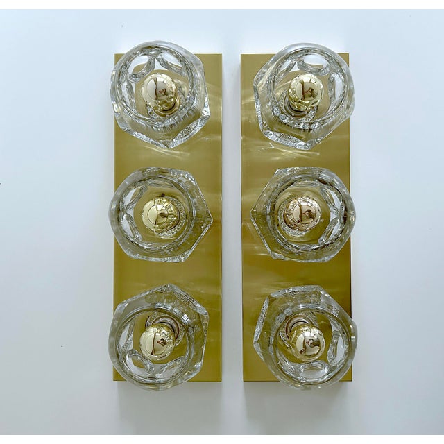 Large Space Age Glass Sconces from Peill & Putzler, 1970s, Set of 2 For Sale - Image 12 of 18
