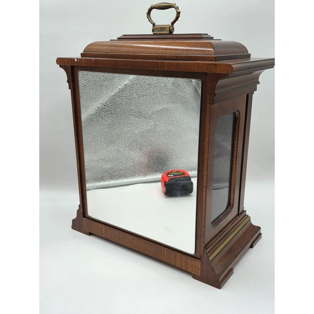Extra Large Howard Miller Thomas Tompion Mantel Clock 354-523 Windsor Cherry Triple Chime Very Good Condition For Sale In Houston - Image 6 of 14