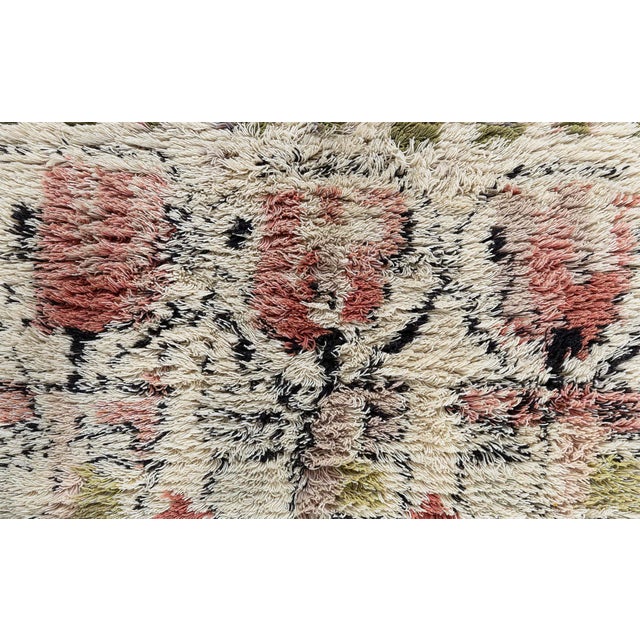 Scandinavian Vintage Beige Carpet Rya Pile Rug By Laila Karttunen For Sale In New York - Image 6 of 8