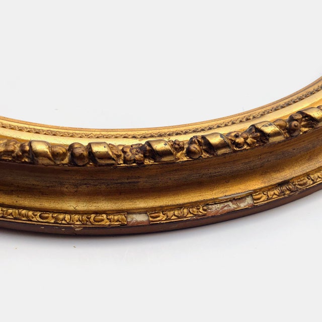 19th Century Antique Oval Gold Frame For Sale - Image 5 of 6
