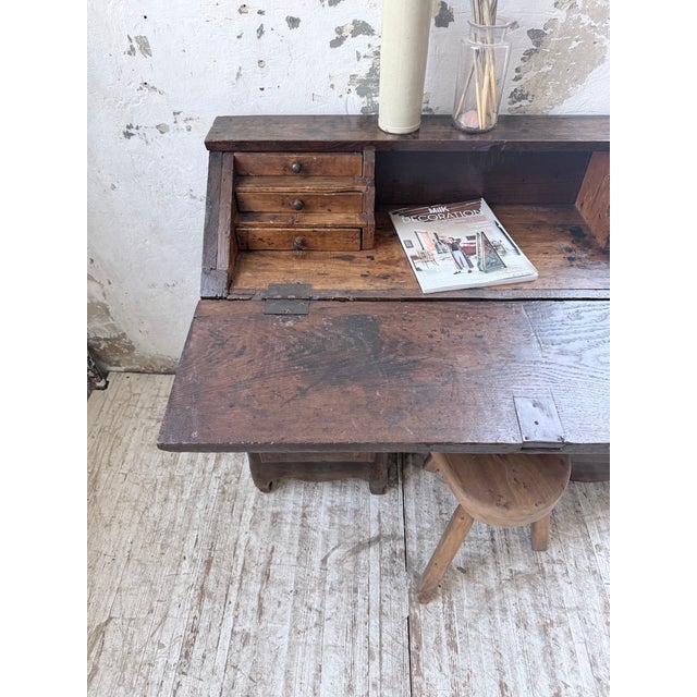 Folk Art Oak Secretary Desk, 19th Century For Sale - Image 11 of 18