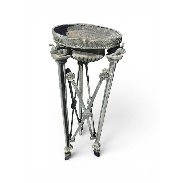 Metal Greco-Roman Style Bronze Pedestals, Naples, 1950s, Set of 2 For Sale - Image 7 of 10