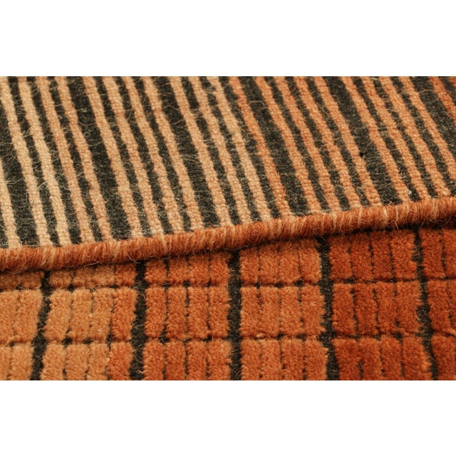 Rug & Kilim’s Gradient Rug in Creamy Beige-Brown Ombre Grid and High ...