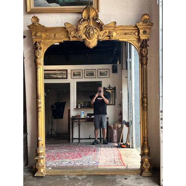 Traditional Exceptional Monumental Victorian Renaissance Revival Pier Mirror, Circa 1870–1885 For Sale - Image 3 of 14